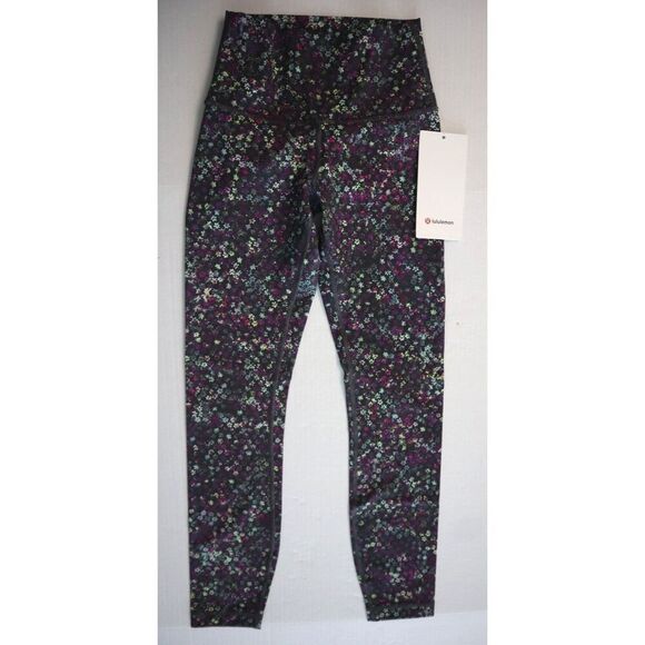 Lululemon LW5BSNS Women Sz 2 Purple Floral Wunder Under High-Rise 25" Tight - Picture 1 of 11